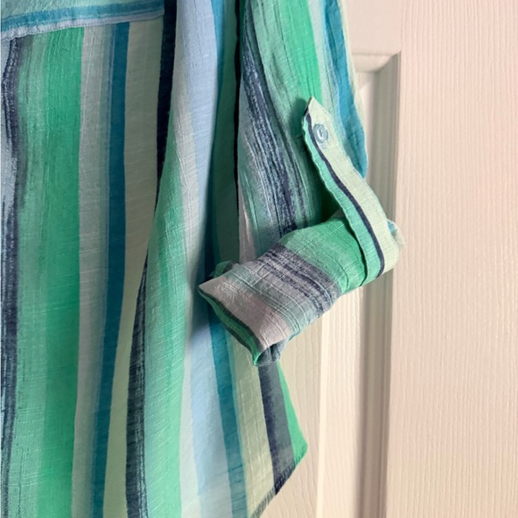 Zac & Rachel Green and Blue Striped Shirt - Picture 5 of 5